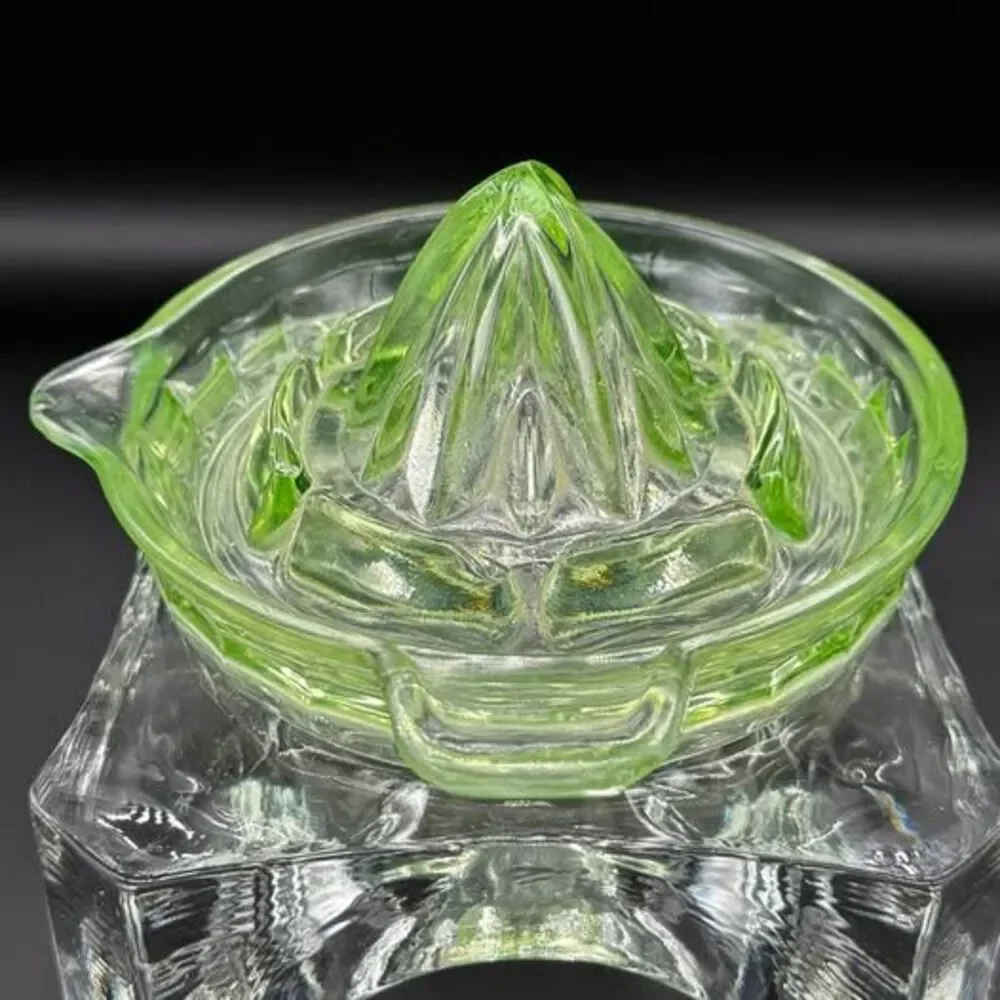 Vintage Uranium Glass Citrus Juicer Reamer